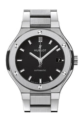 Hublot Classic Fusion Matte Black Dial Automatic Titanium Ladies Watch 585.nx.1170.nx